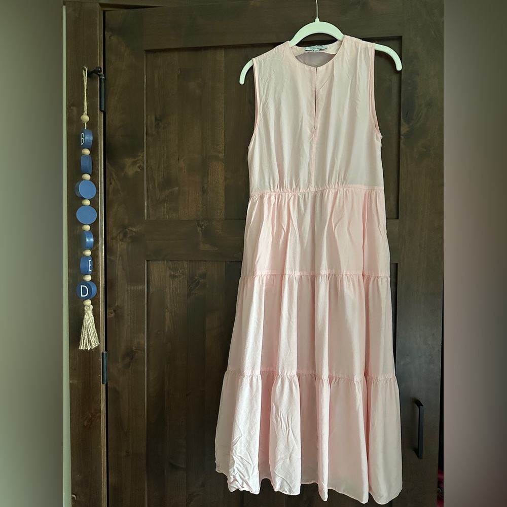 & Other Stories Light Pink Tiered Dress
